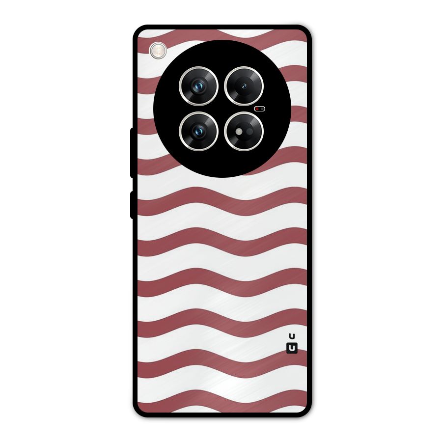Flowing Stripes Red White Metal Back Case for Infinix Zero 40 5G