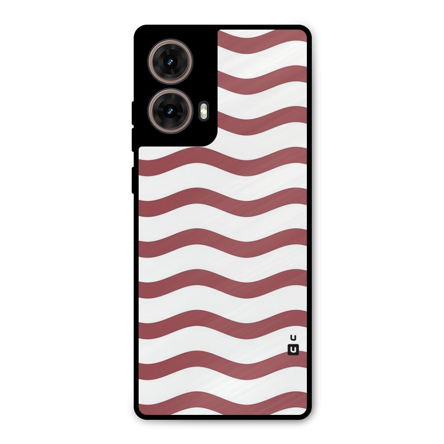 Flowing Stripes Red White Metal Back Case for Moto G85