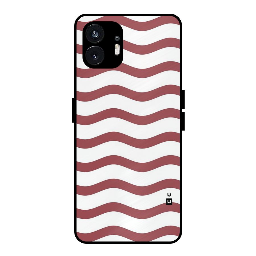 Flowing Stripes Red White Metal Back Case for Nothing Phone 2