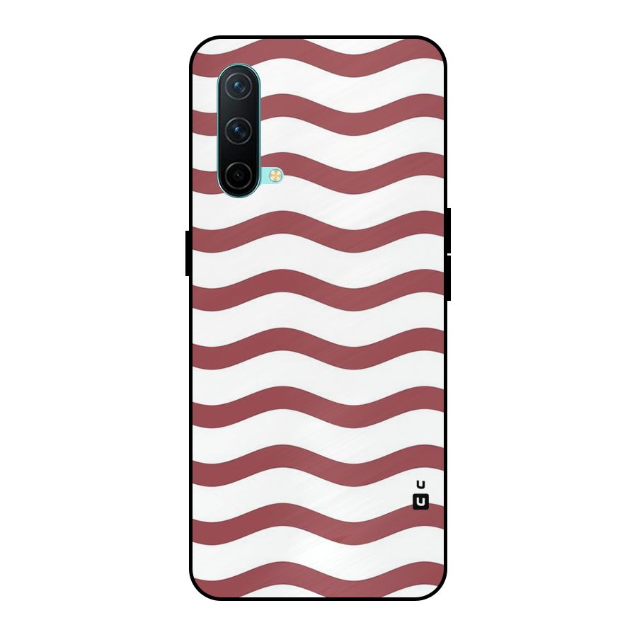 Flowing Stripes Red White Metal Back Case for OnePlus Nord CE 5G
