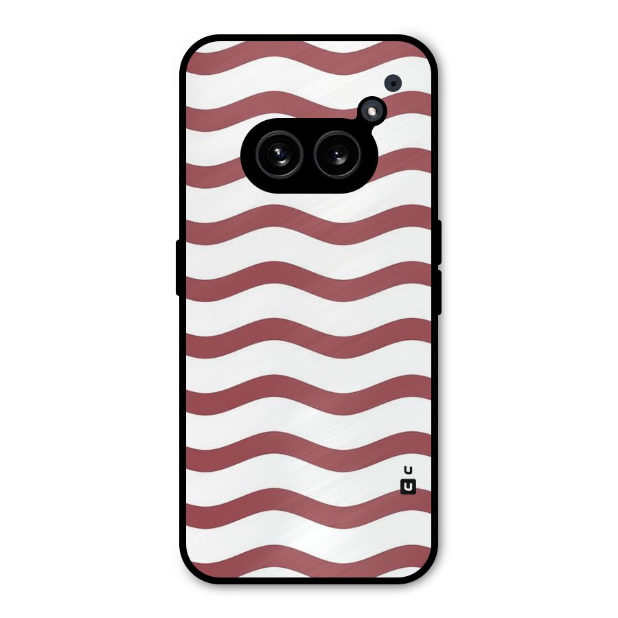 Flowing Stripes Red White Metal Back Case for Nothing Phone 2a