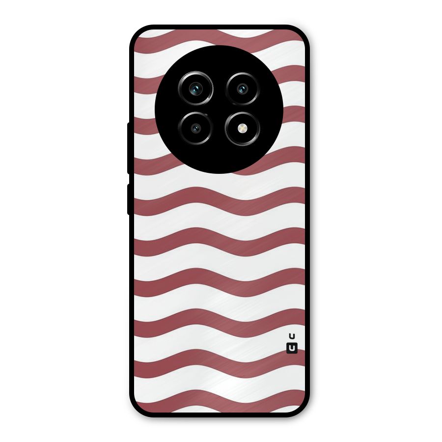 Flowing Stripes Red White Metal Back Case for Realme 13 Pro