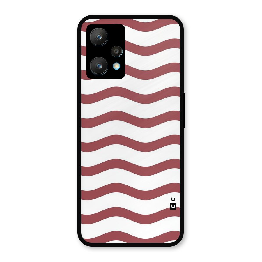 Flowing Stripes Red White Metal Back Case for Realme 9