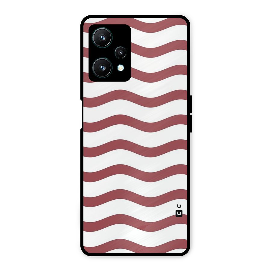 Flowing Stripes Red White Metal Back Case for Realme 9 Pro 5G