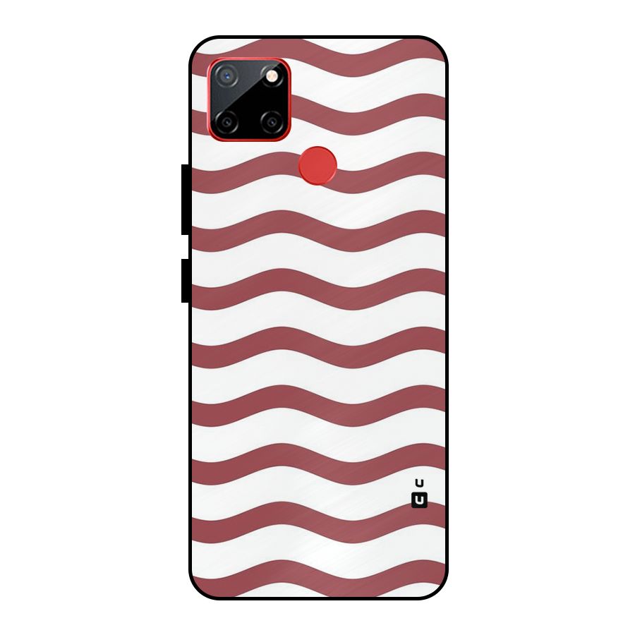 Flowing Stripes Red White Metal Back Case for Realme C12