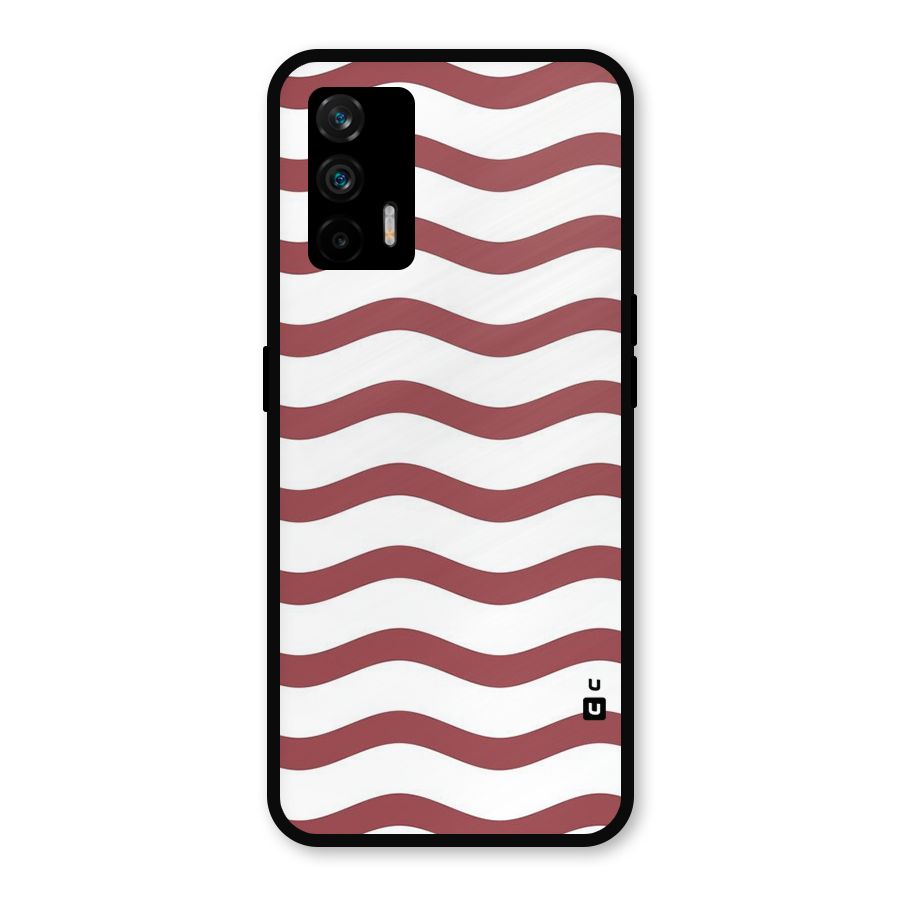 Flowing Stripes Red White Metal Back Case for Realme GT 5G