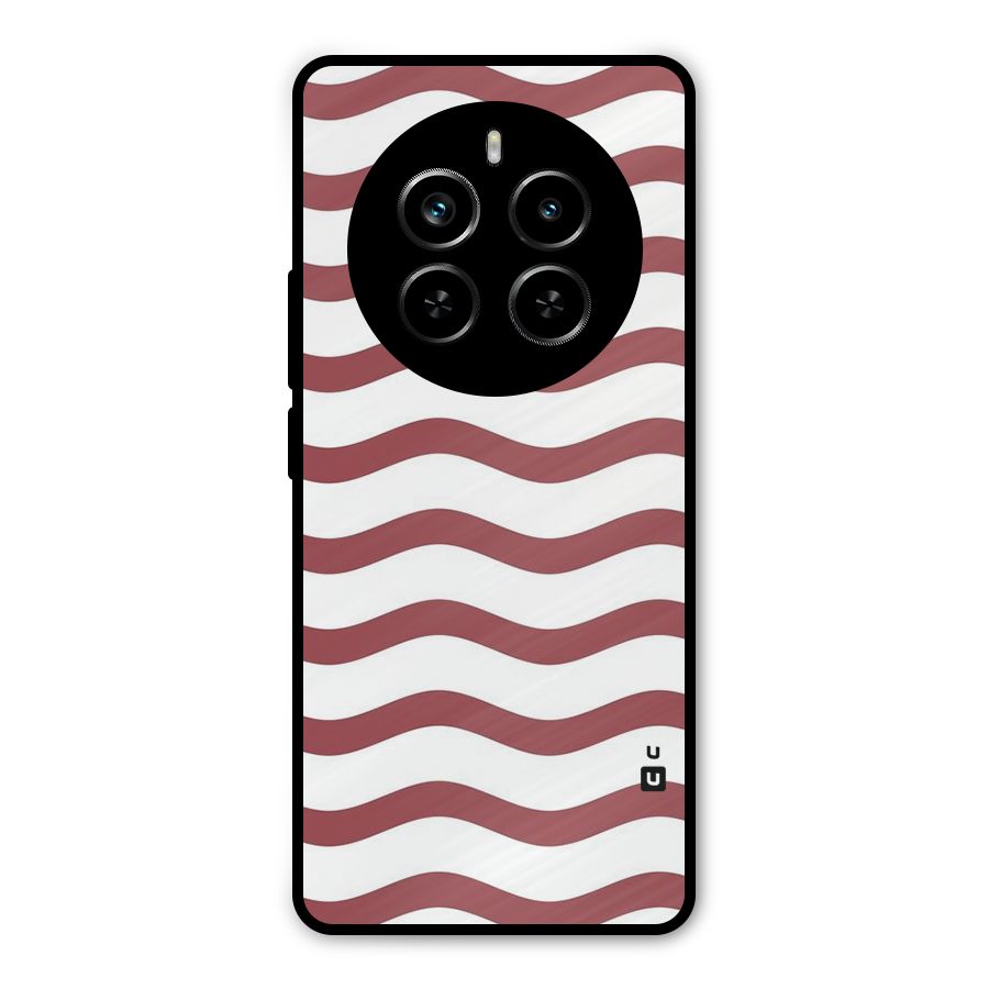 Flowing Stripes Red White Metal Back Case for Realme P1 Pro