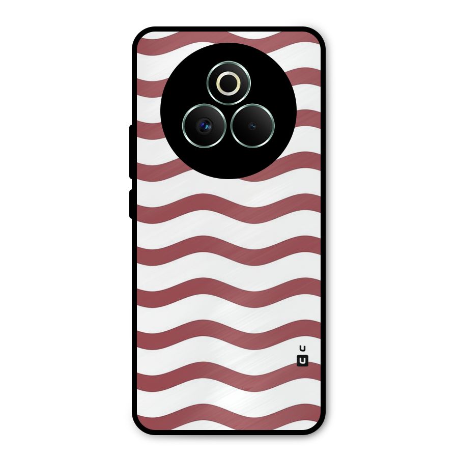 Flowing Stripes Red White Metal Back Case for Realme P3 Pro