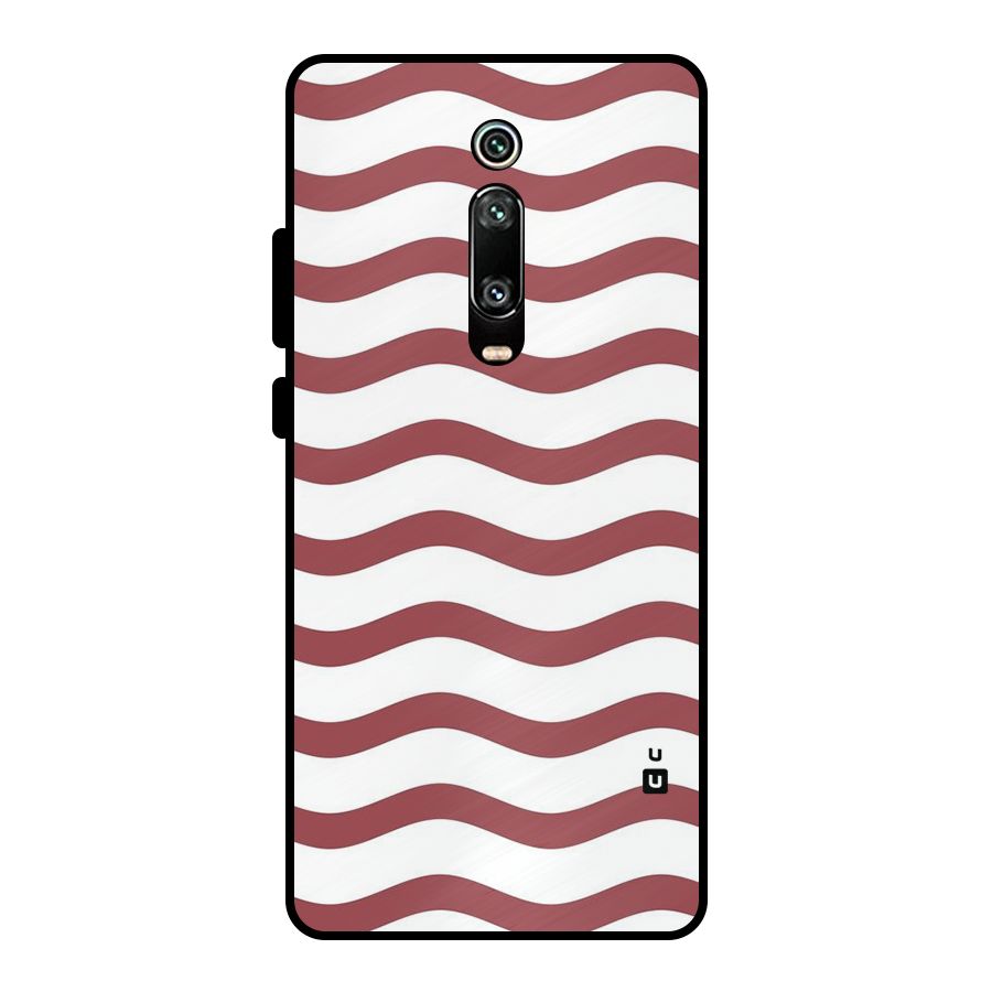 Flowing Stripes Red White Metal Back Case for Redmi K20 Pro