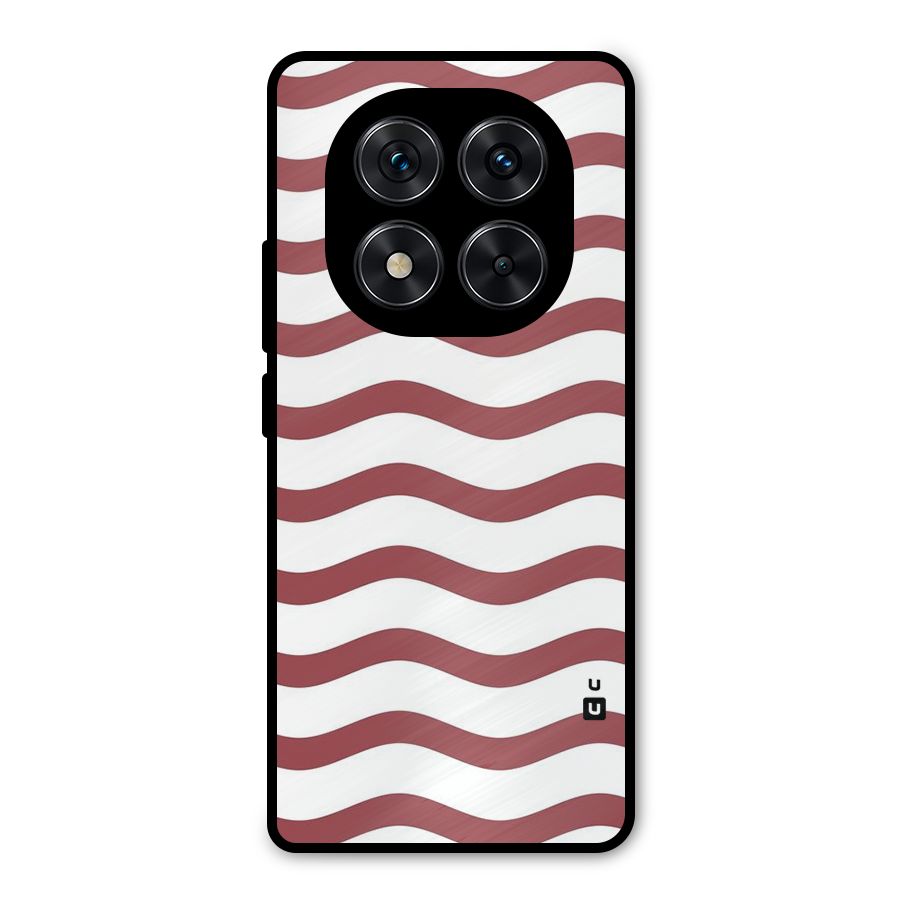 Flowing Stripes Red White Metal Back Case for Redmi Note 14 Pro 5G