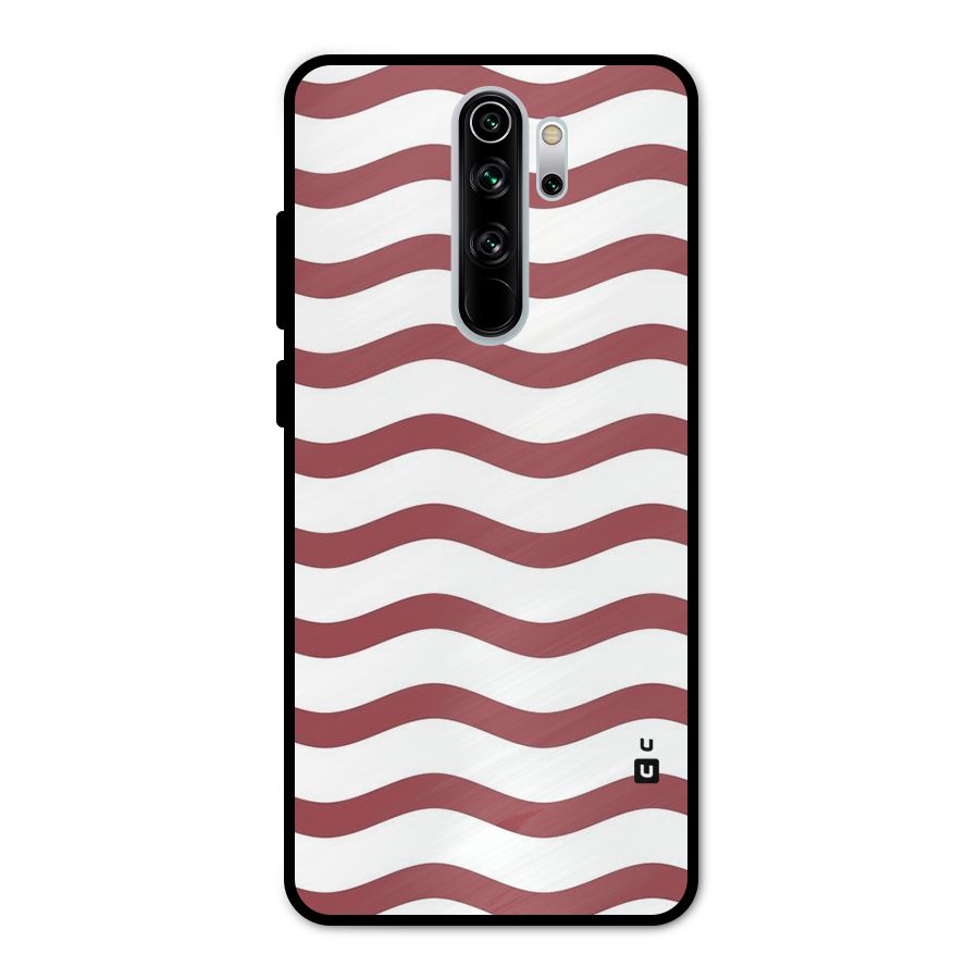 Flowing Stripes Red White Metal Back Case for Redmi Note 8 Pro