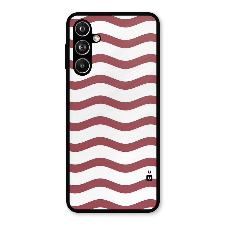 Flowing Stripes Red White Metal Back Case for Samsung Galaxy M54