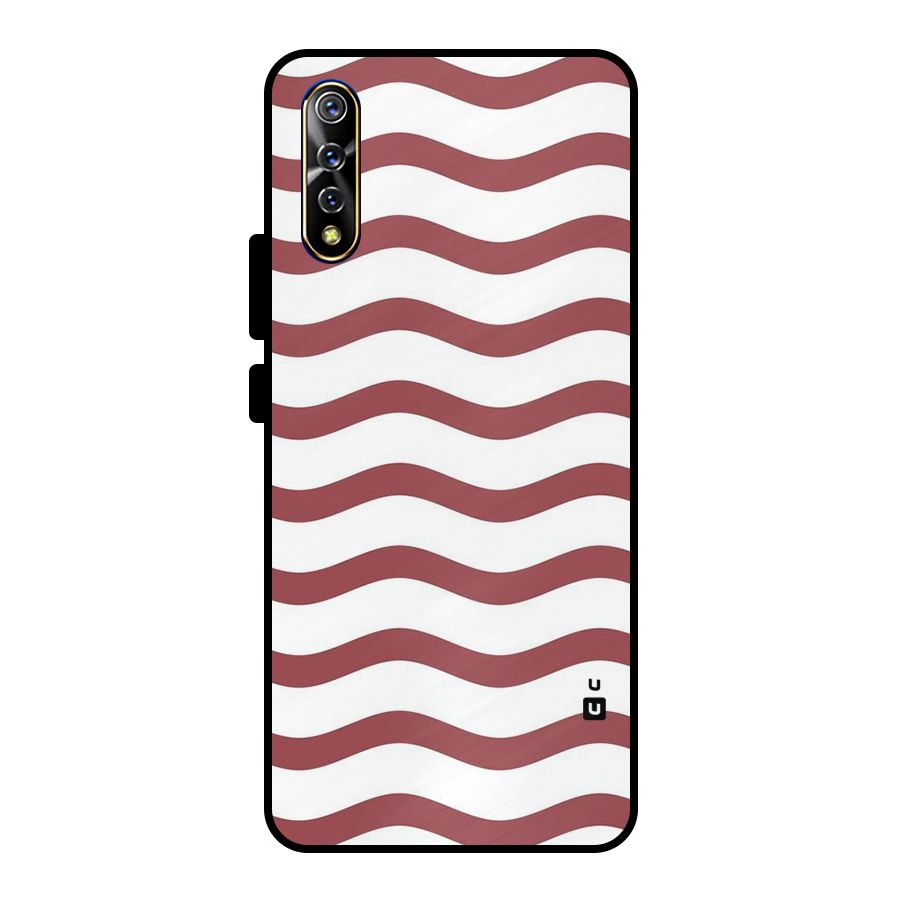 Flowing Stripes Red White Metal Back Case for Vivo S1
