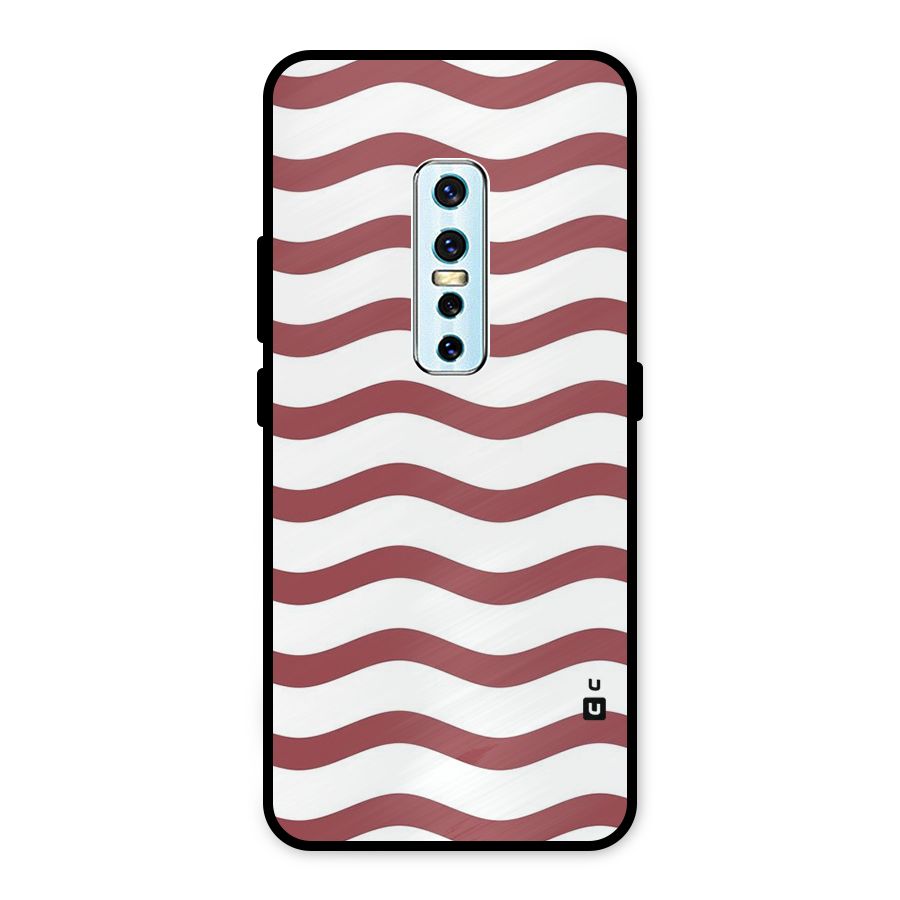 Flowing Stripes Red White Metal Back Case for Vivo V17 Pro