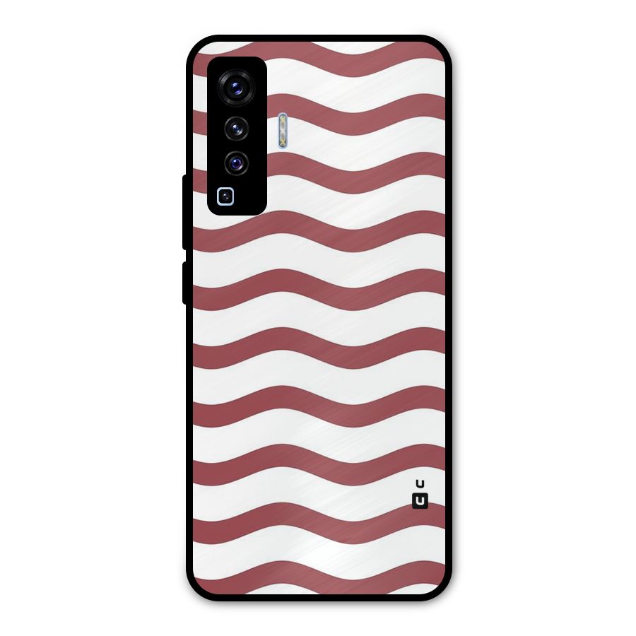 Flowing Stripes Red White Metal Back Case for Vivo X50