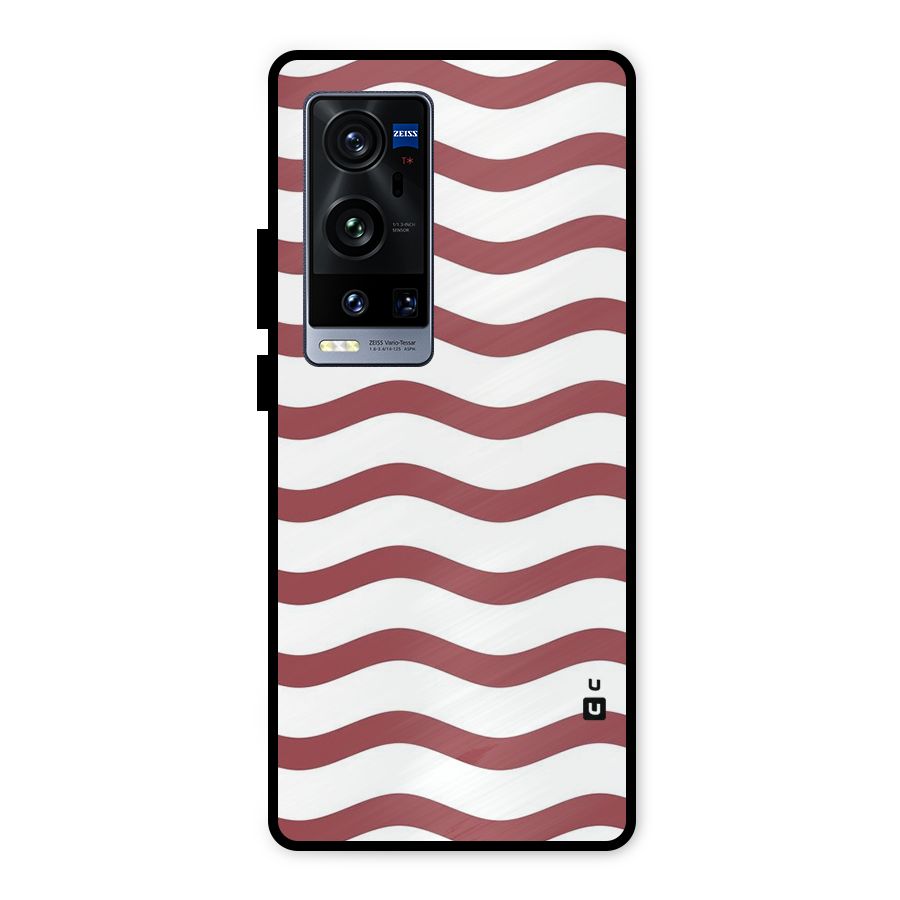 Flowing Stripes Red White Metal Back Case for Vivo X60 Pro Plus