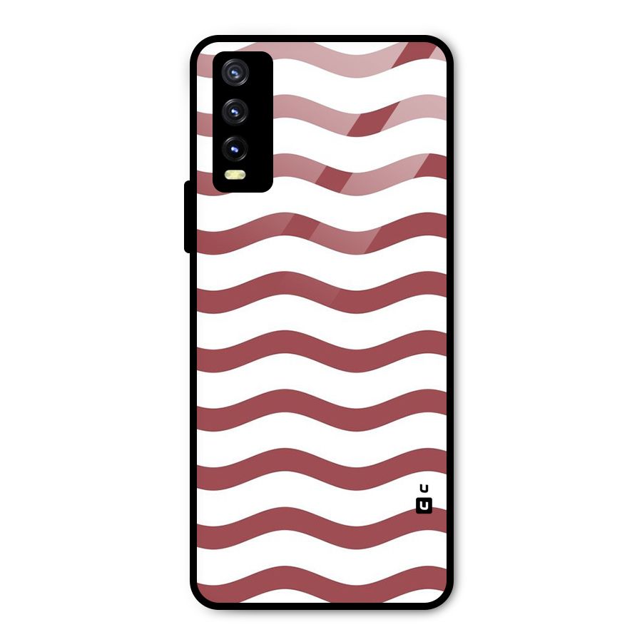 Flowing Stripes Red White Metal Back Case for Vivo Y20