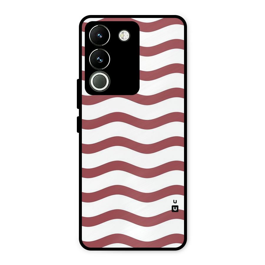 Flowing Stripes Red White Metal Back Case for Vivo Y200