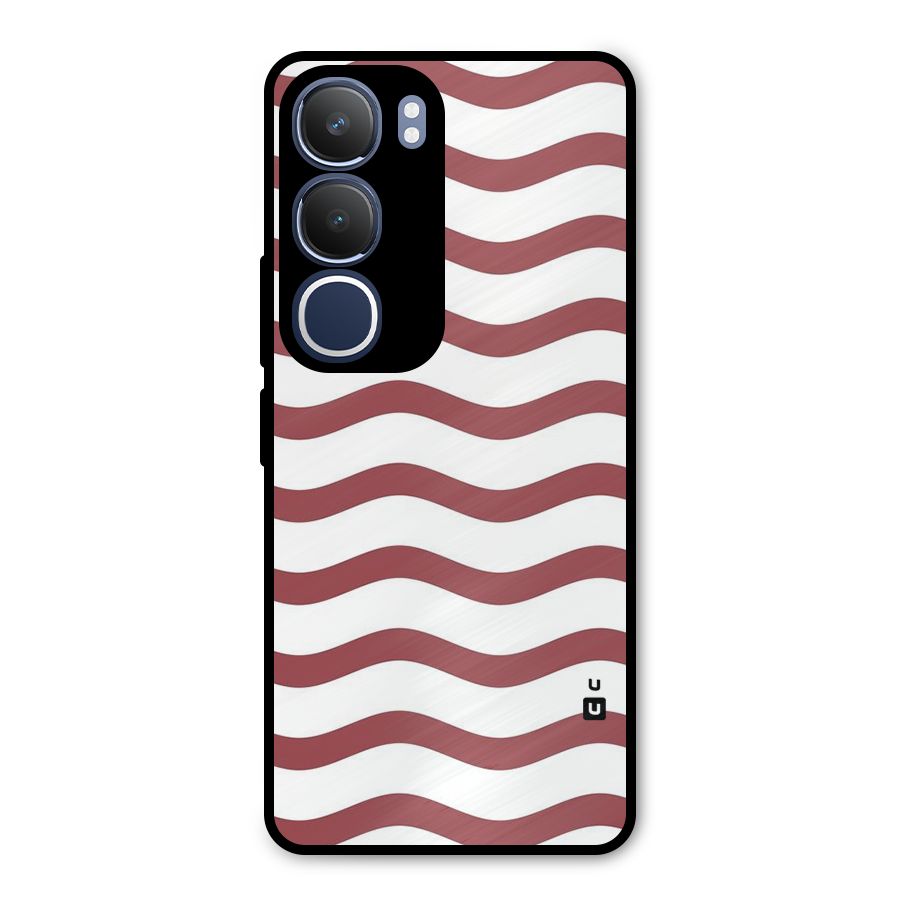 Flowing Stripes Red White Metal Back Case for Vivo Y29