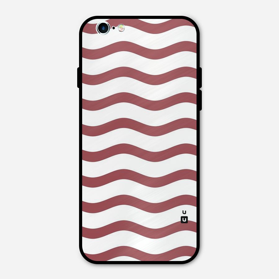 Flowing Stripes Red White Metal Back Case for iPhone 6 6s
