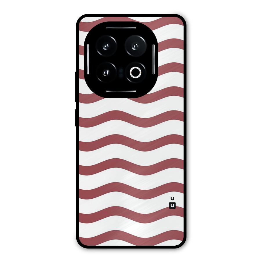 Flowing Stripes Red White Metal Back Case for iQOO 13