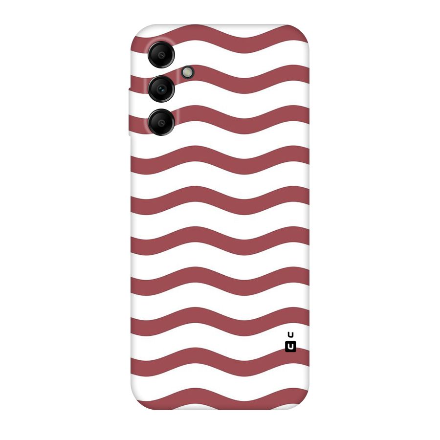Flowing Stripes Red White Original Polycarbonate Back Case for Galaxy A14 5G