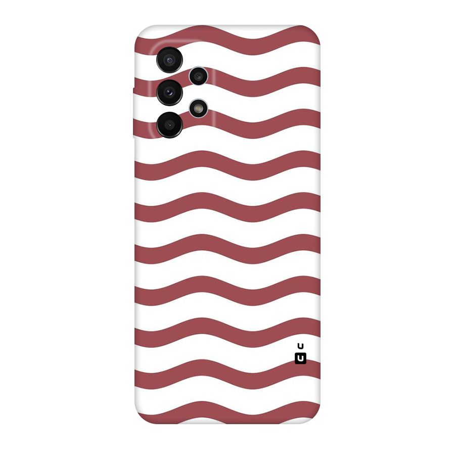 Flowing Stripes Red White Original Polycarbonate Back Case for Galaxy A23