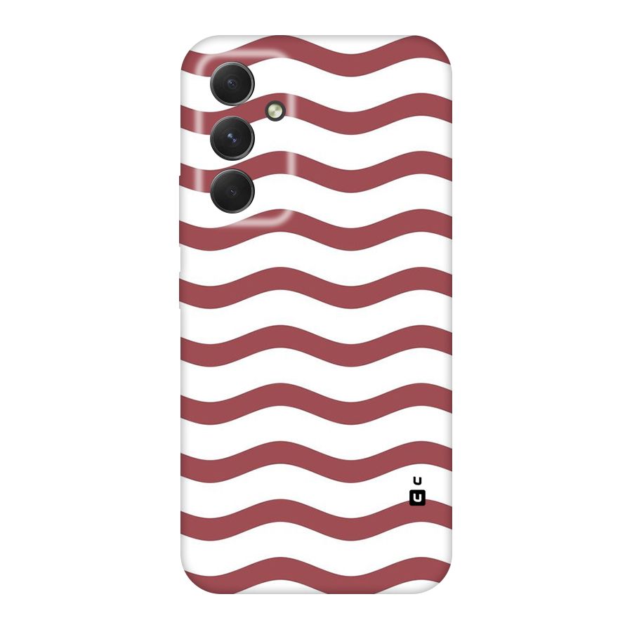 Flowing Stripes Red White Original Polycarbonate Back Case for Galaxy A54
