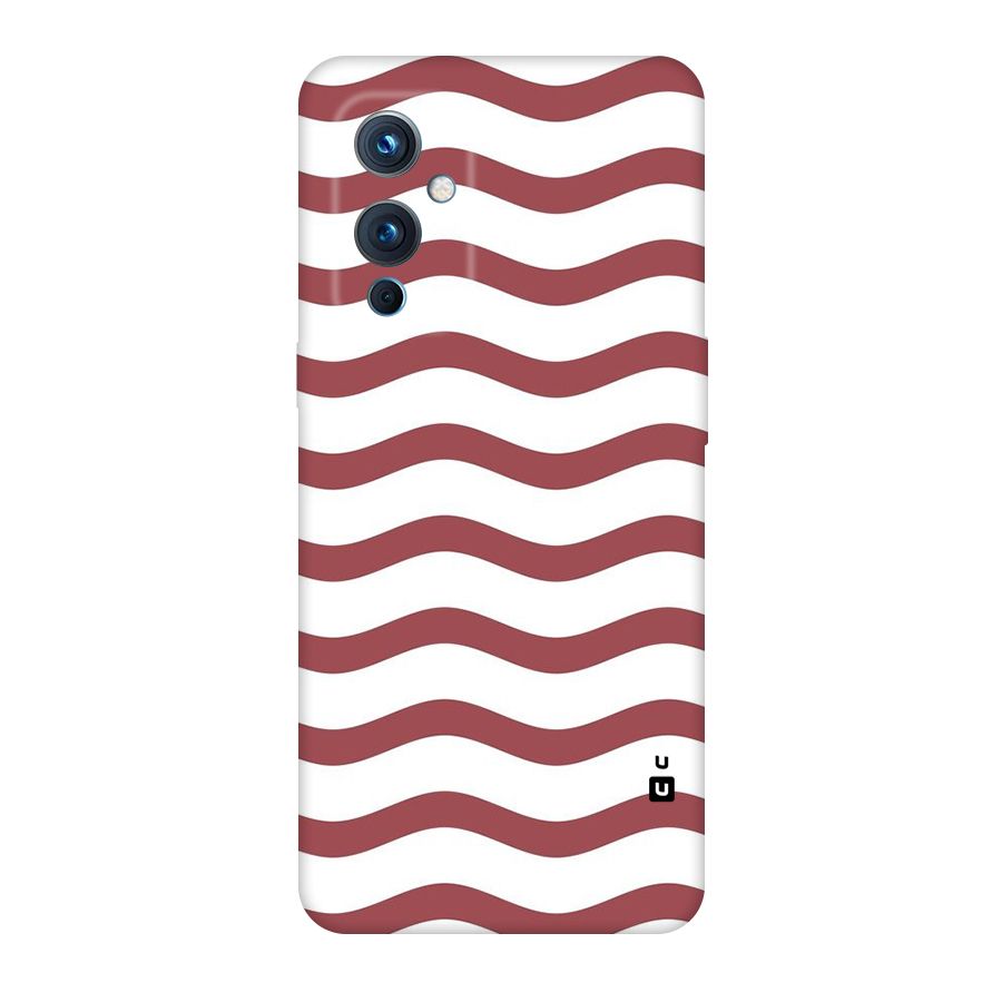 Flowing Stripes Red White Original Polycarbonate Back Case for OnePlus 9