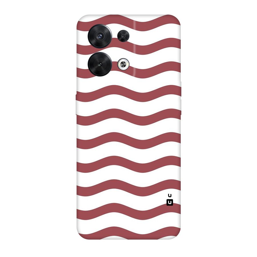 Flowing Stripes Red White Original Polycarbonate Back Case for Oppo Reno8 5G