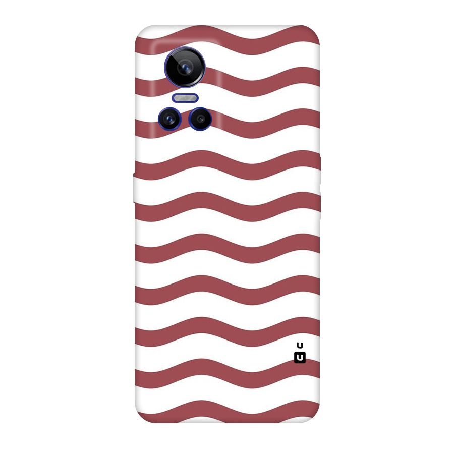 Flowing Stripes Red White Original Polycarbonate Back Case for Realme GT Neo 3