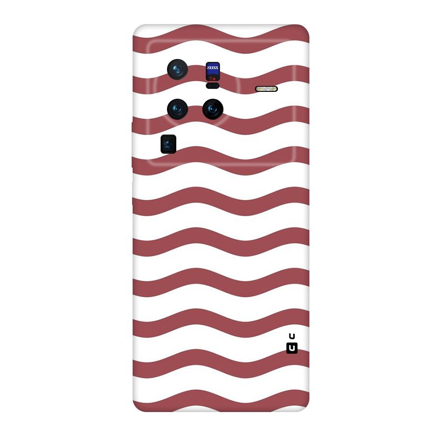 Flowing Stripes Red White Original Polycarbonate Back Case for Vivo X80