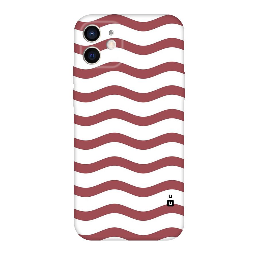 Flowing Stripes Red White Original Polycarbonate Back Case for iPhone 12