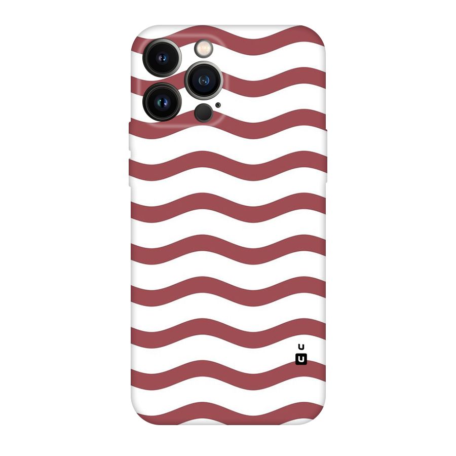 Flowing Stripes Red White Original Polycarbonate Back Case for iPhone 13 Pro Max