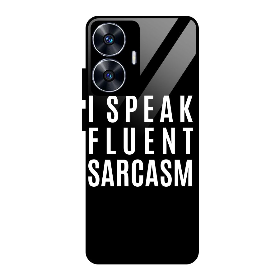 Fluent Sarcasm Glass Back Case for Realme Narzo N55