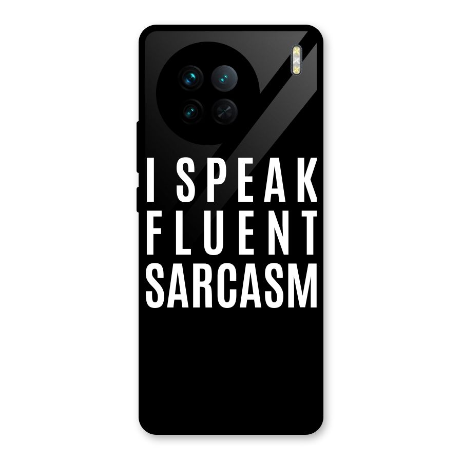 Fluent Sarcasm Glass Back Case for Vivo X90
