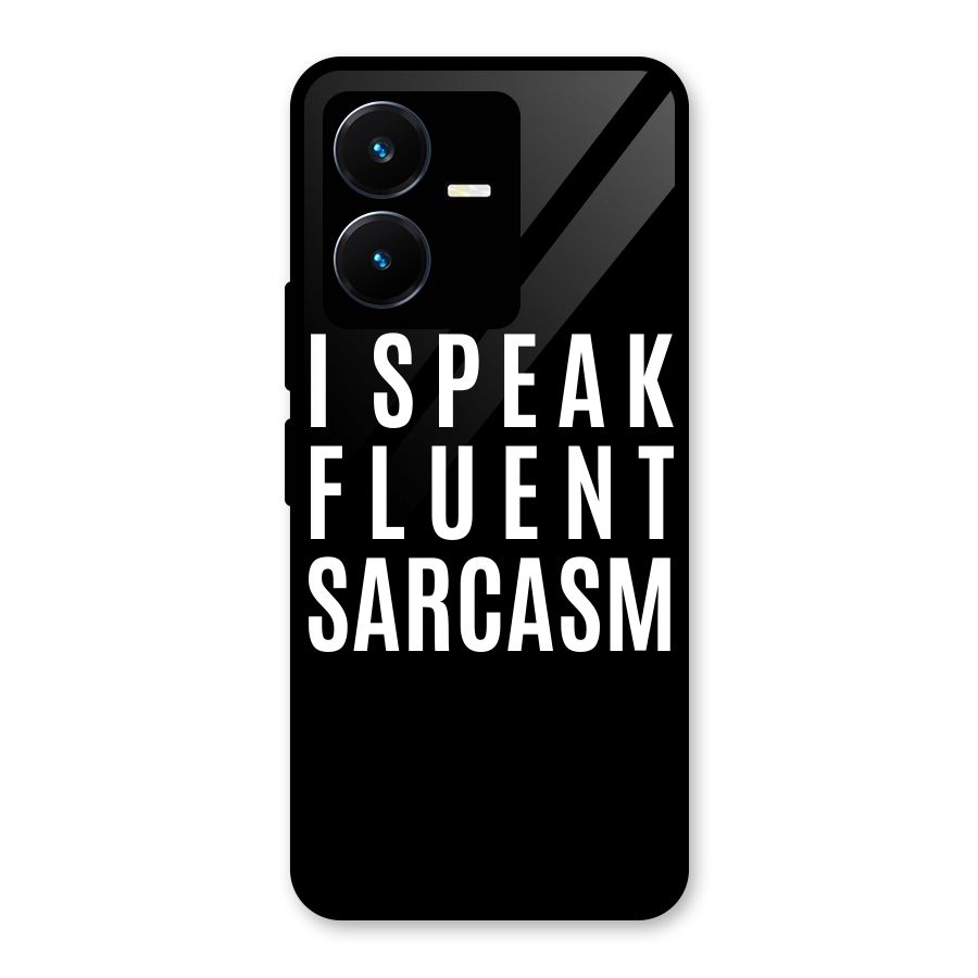 Fluent Sarcasm Glass Back Case for Vivo Y22s