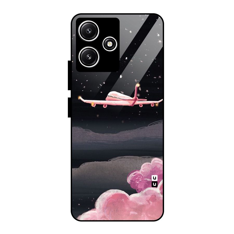 Fly Pink Glass Back Case for Redmi 12 5G
