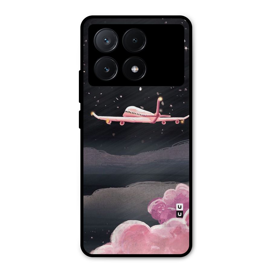 Fly Pink Metal Back Case for Poco X6 Pro