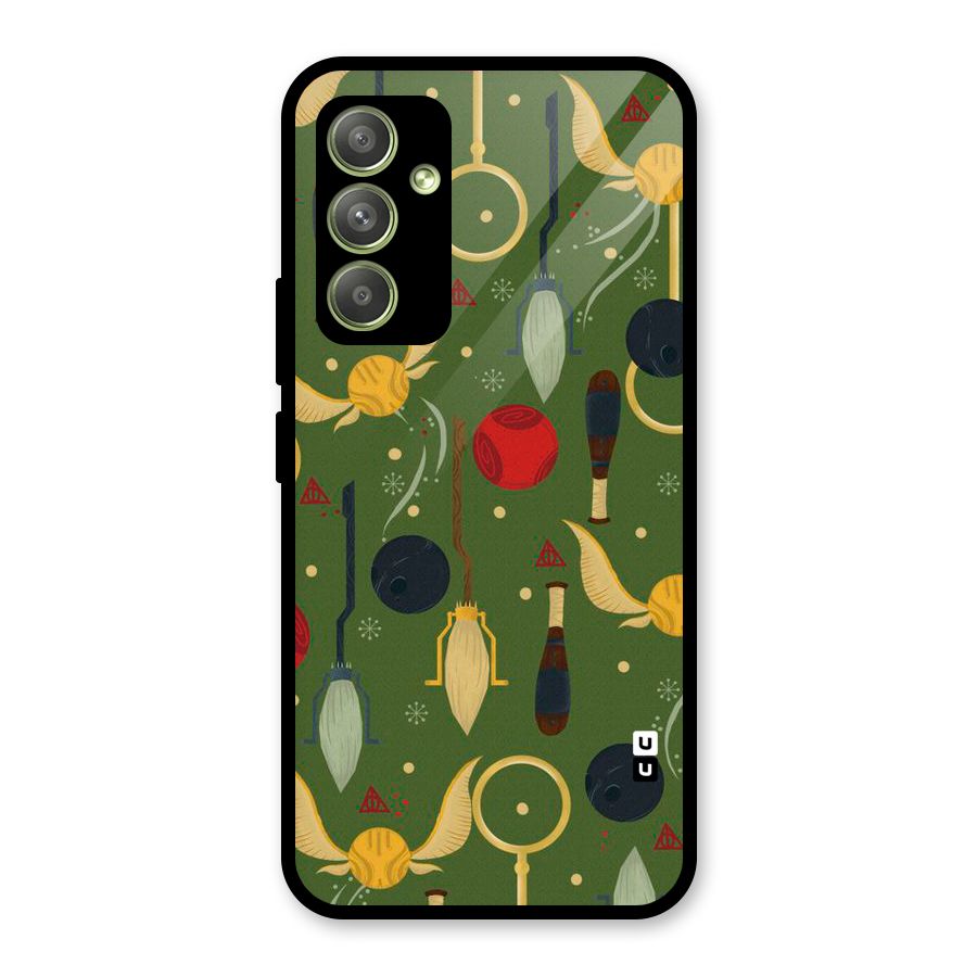 Flying Ball Pattern Glass Back Case for Galaxy A54