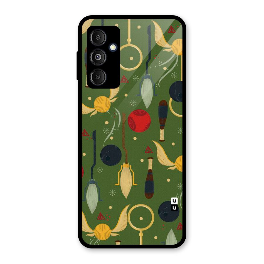 Flying Ball Pattern Glass Back Case for Galaxy M14 5G
