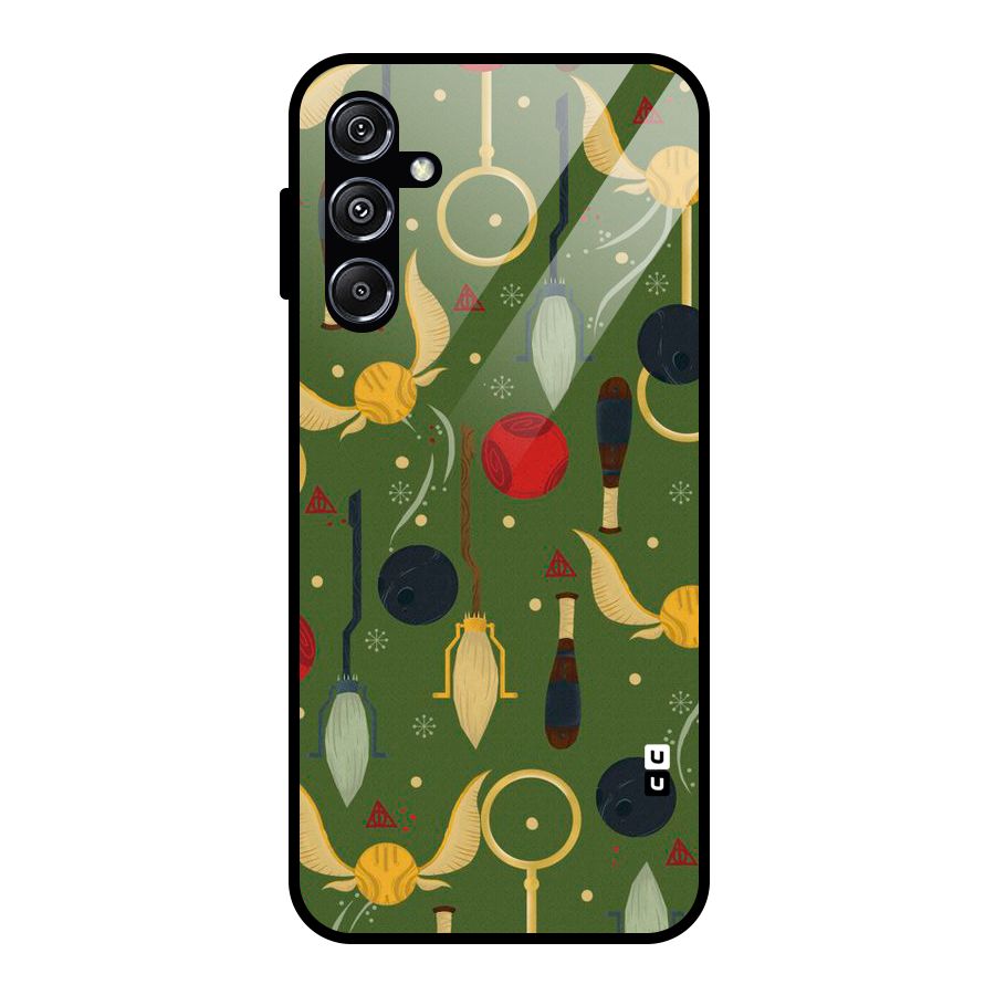 Flying Ball Pattern Glass Back Case for Galaxy M34 5G