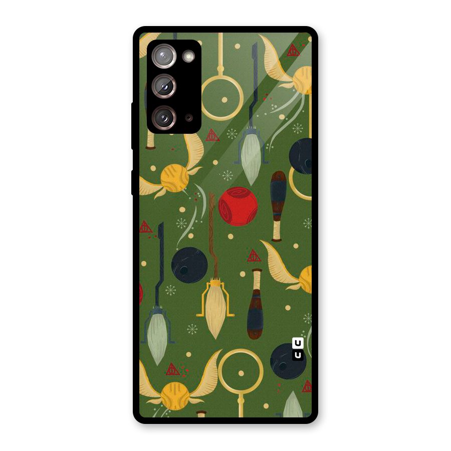 Flying Ball Pattern Glass Back Case for Galaxy Note 20