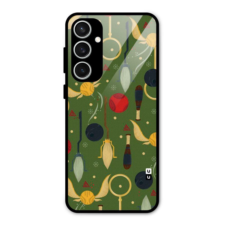 Flying Ball Pattern Glass Back Case for Galaxy S23 FE