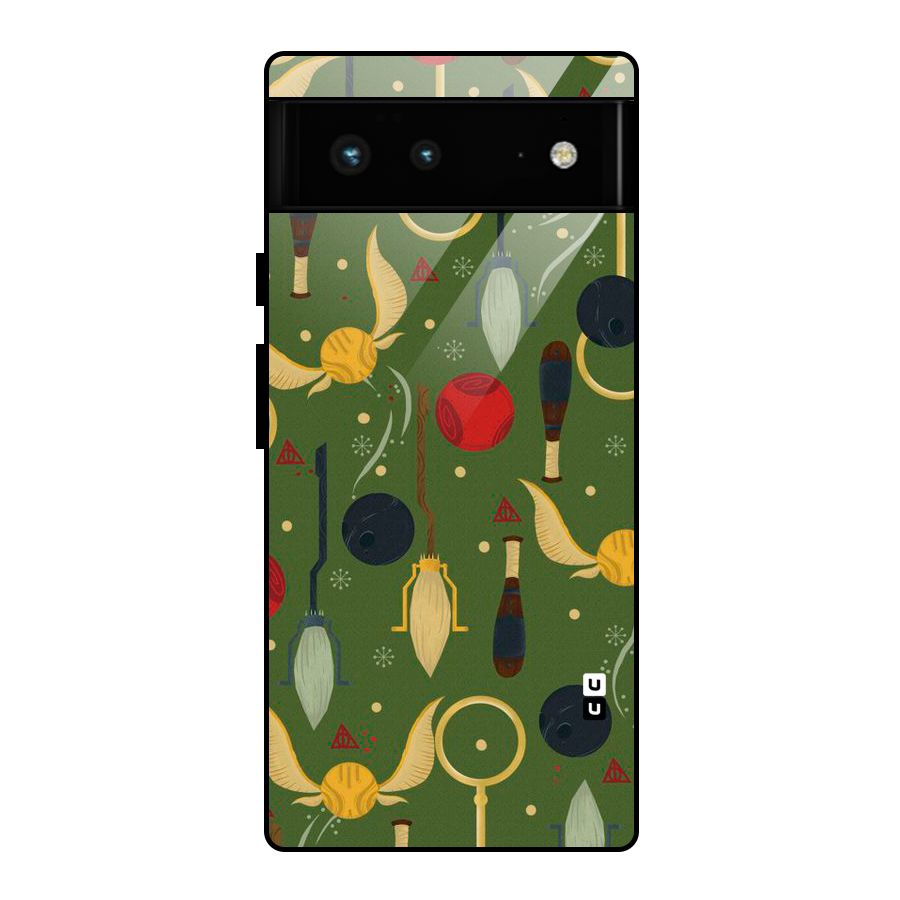 Flying Ball Pattern Glass Back Case for Google Pixel 6