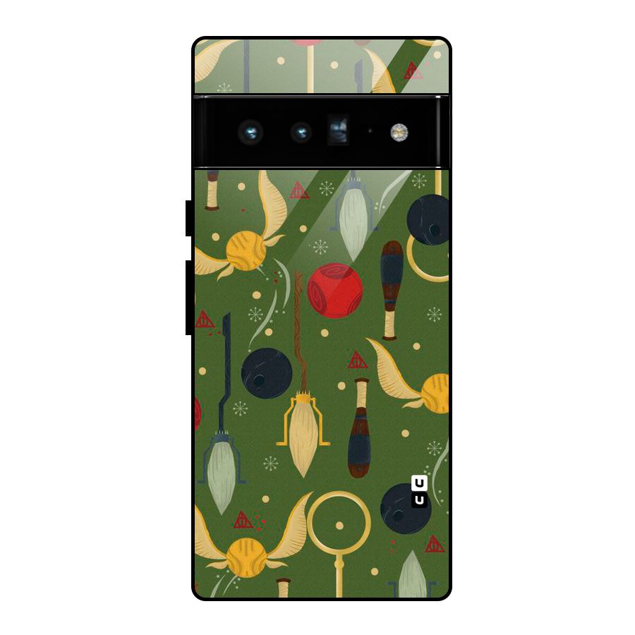 Flying Ball Pattern Glass Back Case for Google Pixel 6 Pro