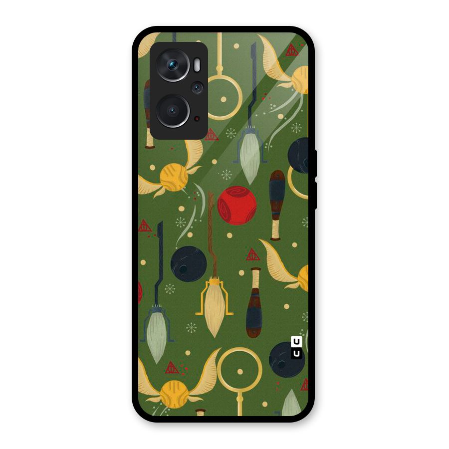 Flying Ball Pattern Glass Back Case for Oppo K10 4G