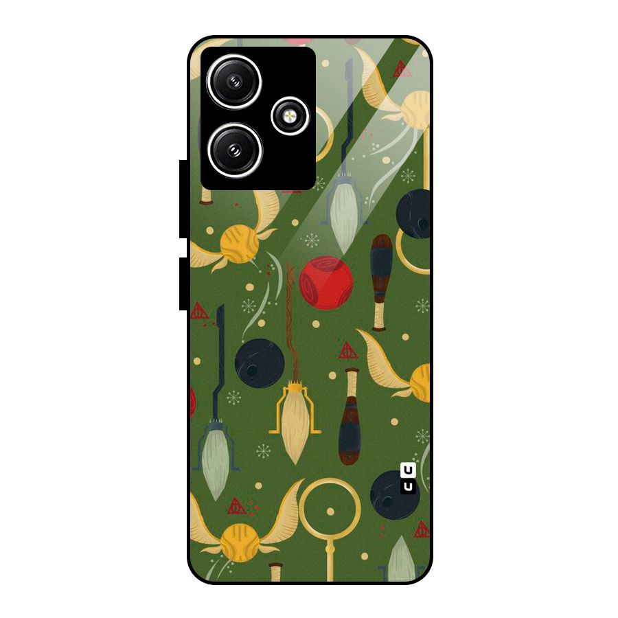 Flying Ball Pattern Glass Back Case for Poco M6 Pro