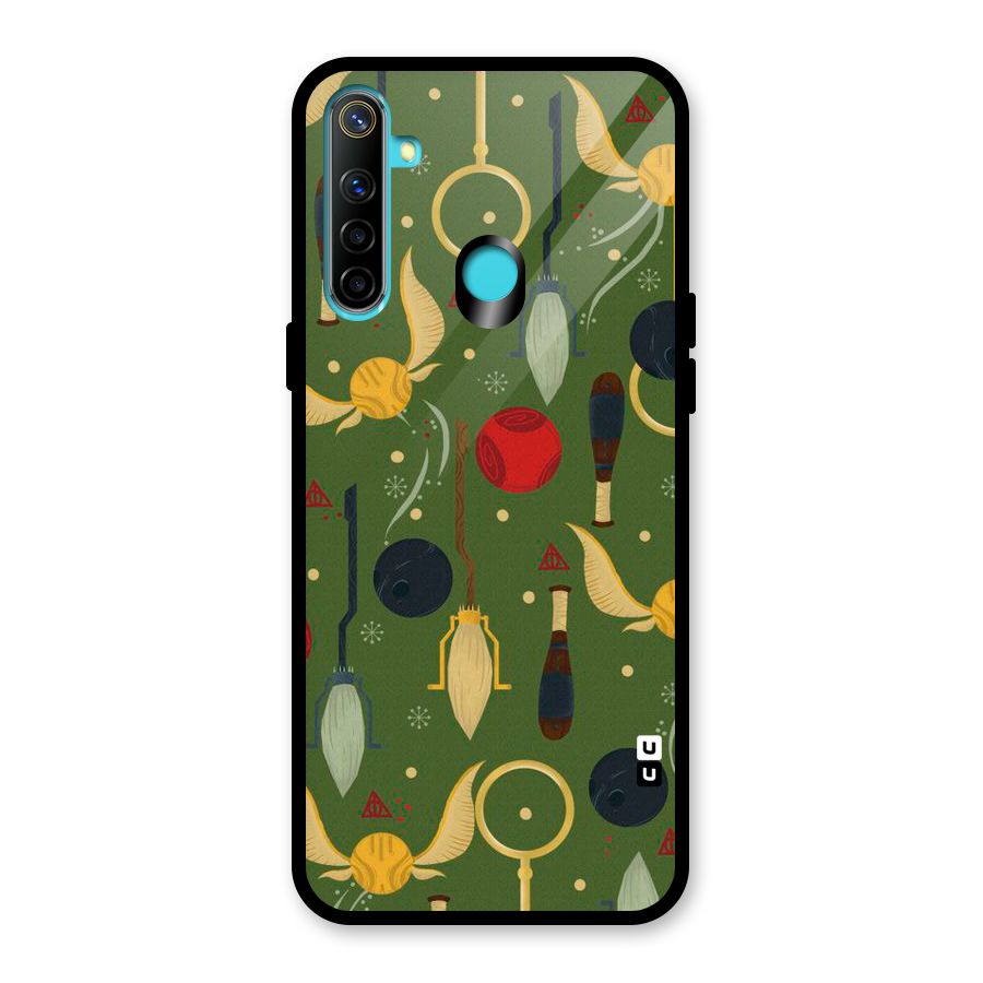 Flying Ball Pattern Glass Back Case for Realme 5