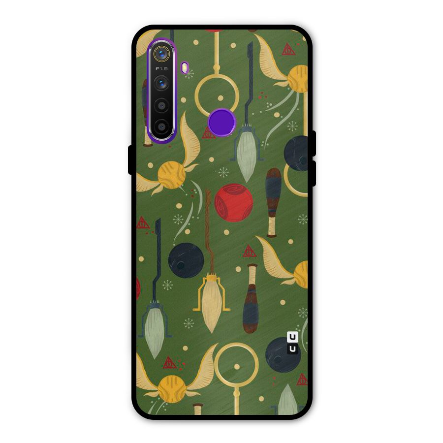 Flying Ball Pattern Glass Back Case for Realme 5s